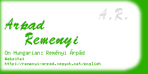 arpad remenyi business card